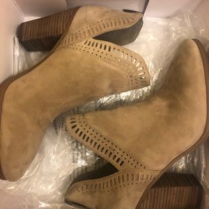 Vince Camuto Fileana Taupe Suede Booties